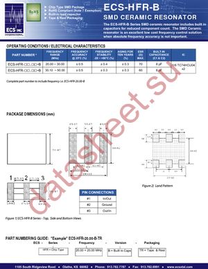 ECS-HFR-20.00-B-TR datasheet  